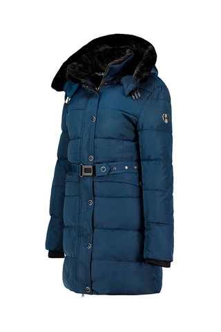 Lange Gewatteerde Jas met Capuchon Bettineak Marineblauw