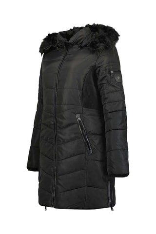 Lange Gewatteerde Jas - Zwart