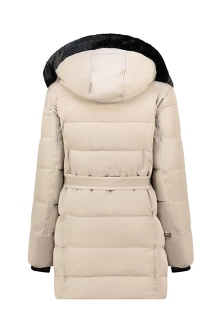 Lange Gewatteerde Jas Bettineak - Beige