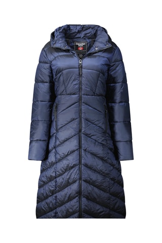 Lange Gewatteerde Jas Blancheak - Marineblauw