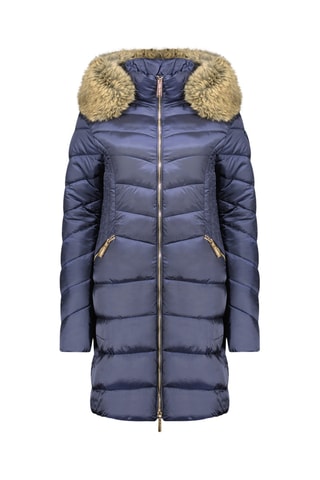 Lange Gewatteerde Jas Bololitaeak - Marineblauw en Beige