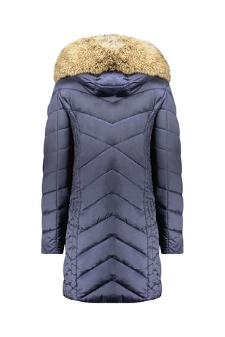 Lange Gewatteerde Jas Bololitaeak - Marineblauw en Beige