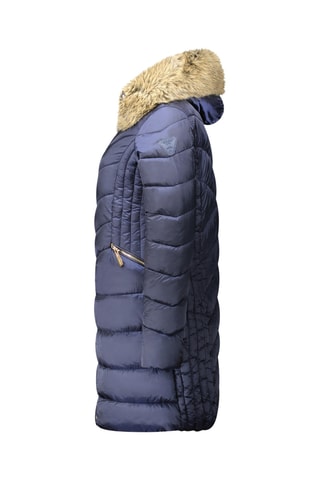 Lange Gewatteerde Jas Bololitaeak - Marineblauw en Beige