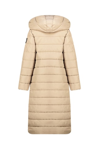 Lange Gewatteerde Jas met Capuchon Constanceak - Beige
