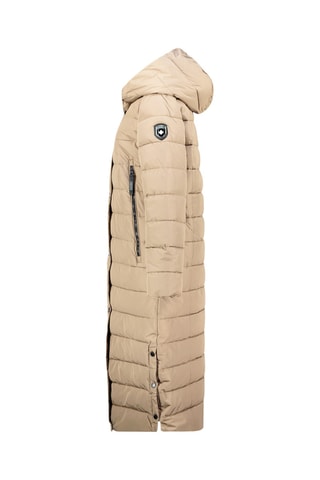 Lange Gewatteerde Jas met Capuchon Constanceak - Beige