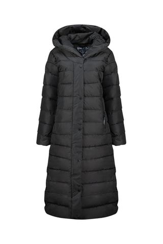 Lange Gewatteerde Jas met Capuchon Constanceak - Zwart