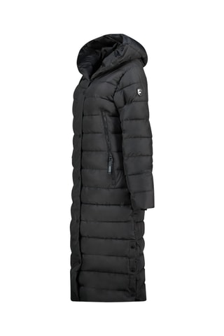 Lange Gewatteerde Jas met Capuchon Constanceak - Zwart