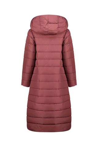 Lange Gewatteerde Jas met Capuchon Constanceak - Bordeauxrood