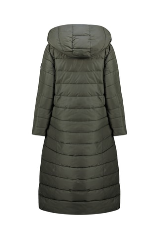 Lange Gewatteerde Jas met Capuchon Constanceak - Kaki