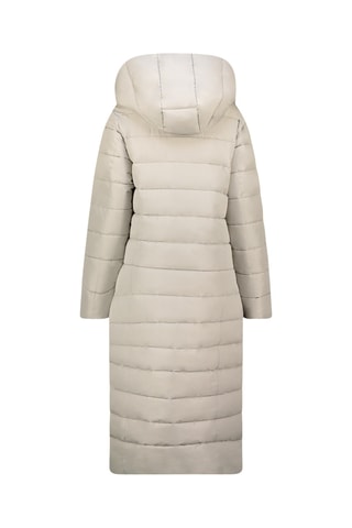 Lange Gewatteerde Jas met Capuchon Constanceak - Lichtgrijs