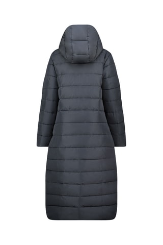 Lange Gewatteerde Jas met Capuchon Constanceak - Marineblauw