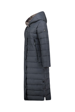 Lange Gewatteerde Jas met Capuchon Constanceak - Marineblauw