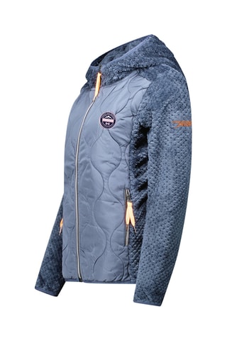 Fleece Jasje met Capuchon Torsadeak - Marineblauw