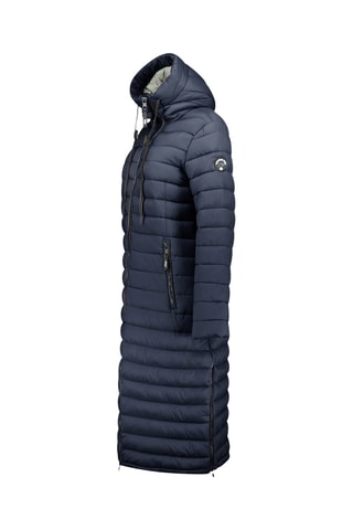 Lange Gewatteerde Jas Azuleak - Marineblauw