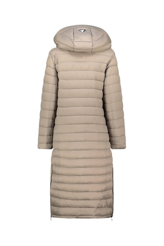 Lange Gewatteerde Jas Azuleak - Taupe