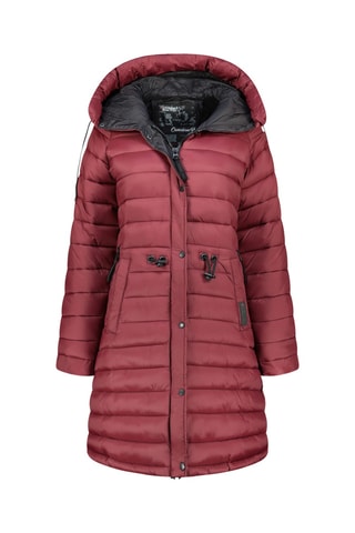 Lange Gewatteerde Jas Batigeak - Bordeauxrood en Zwart