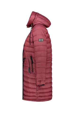 Lange Gewatteerde Jas Batigeak - Bordeauxrood en Zwart