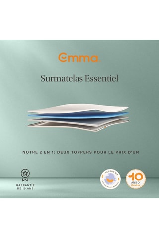Surmatelas Second Life Emma Classic Flip reconditionné - Epaisseur 5 cm