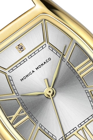 Leren Quartz Horloge met Diamant - Goudkleurig