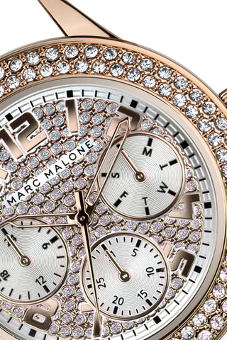 Leren Quartz Horloge - Zwart en Roségoudkleurig