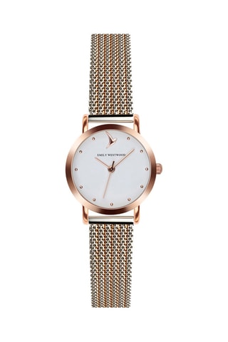 Stalen Quartz Horloge - Roségoudkleurig en zilverkleurig - Emily Westwood