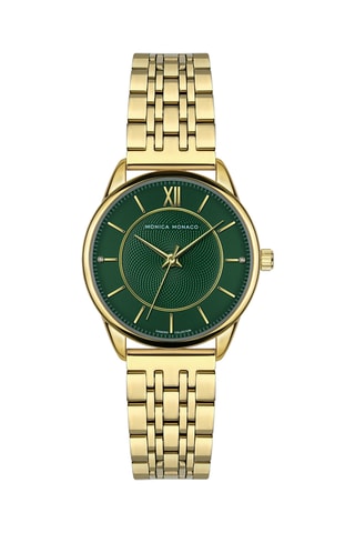 Stalen Quartz Horloge met Diamant - Monica Monaco