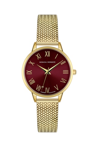 Stalen Quartz Horloge met Diamant - Monica Monaco