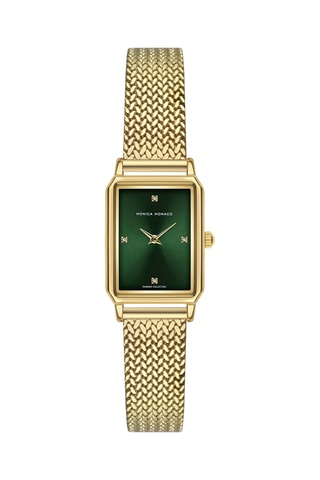 Stalen Quartz Horloge met Diamant - Monica Monaco