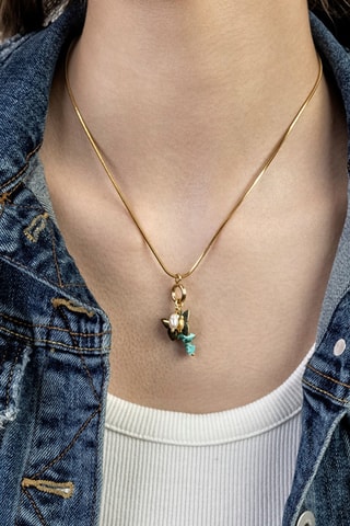 Ketting Norah - Roestvrij Staal, Parels & Quartz