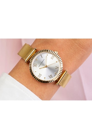 Stalen Quartz Horloge met Diamanten