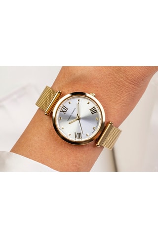 Stalen Quartz Horloge met Diamanten