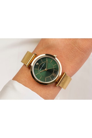 Stalen Quartz Horloge met Diamanten