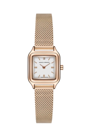 Stalen Quartz Horloge met Diamant - Roségoudkleurig