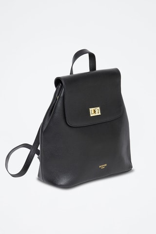 Mochila de couro fendido Pacha - Preto