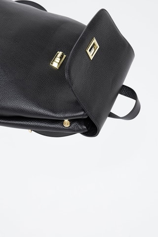 Mochila de couro fendido Pacha - Preto