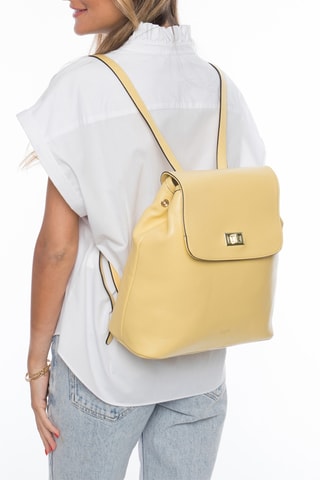 Sac à dos en croûte de cuir Pacha - Jaune