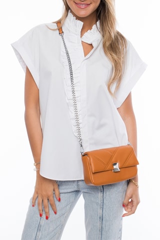 Mala a tiracolo de couro Canon - Castanho