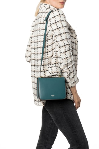 Sac bandoulière en cuir Prestige - Bleu canard