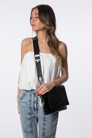 Sac bandoulière en cuir Valauris - Noir