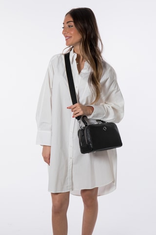 Sac bandoulière en cuir Funky - Noir