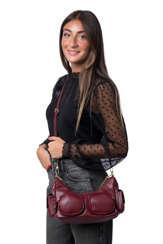 Handtas Girofle - Zwart - Goudkleurig en rood