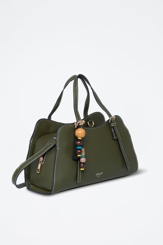 Handtas Manhattan - Zwart - Wit, bruin en groen