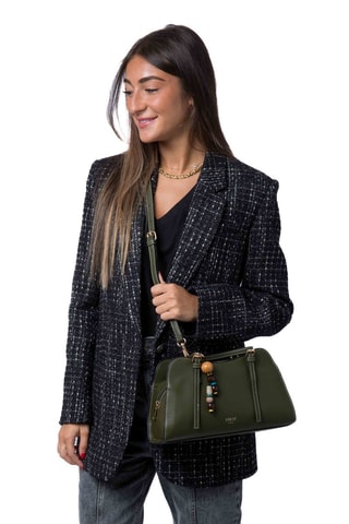 Handtas Manhattan - Zwart - Wit, bruin en groen