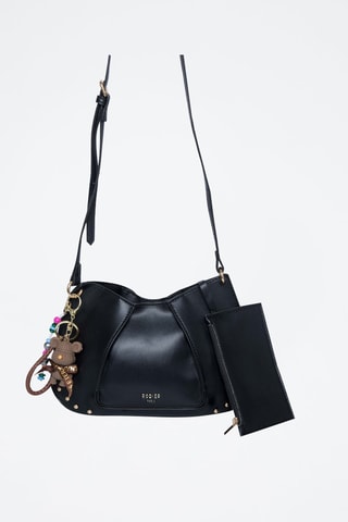 Sac bandoulière Prymer - Doré, marron et noir