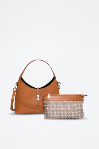 Sac porté épaule et pochette en cuir Cornus - Camel