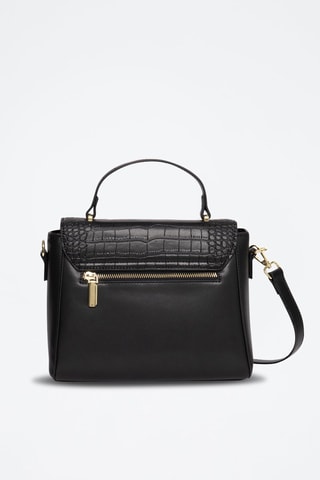 Mala a tiracolo de couro Corner - Preto