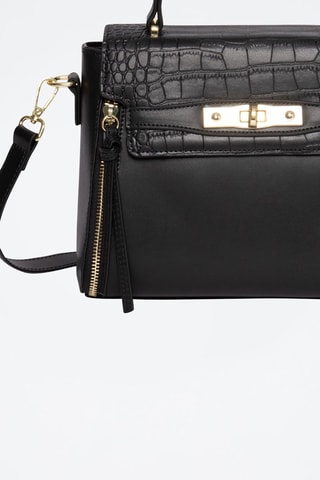 Mala a tiracolo de couro Corner - Preto