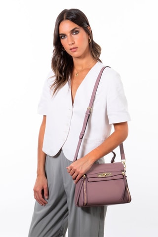 Sac bandoulière en cuir Corner - Violet