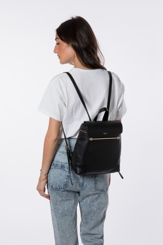 Mochila em couro Marjolaine - Preto