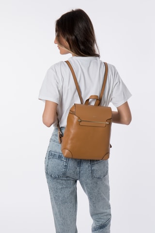 Mochila em couro Marjolaine - Camel